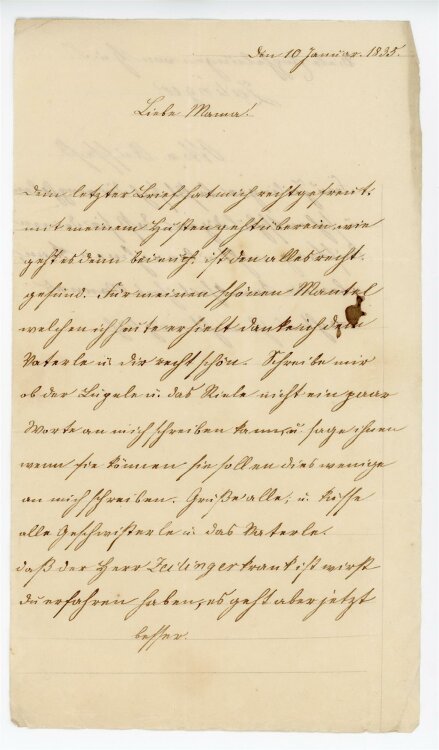 Otto von und zu Aufsess - Brief an Charlotte von und zu Aufsess - 10.1.1835