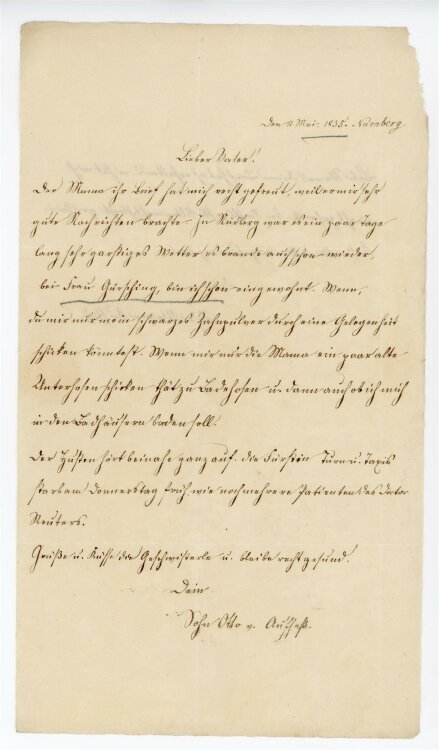 Otto von und zu Aufsess - Brief an Hans von und zu Aufsess - 17.5.1835