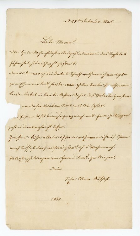 Otto von und zu Aufsess - Brief an Charlotte von und zu Aufsess - 28.2.1835