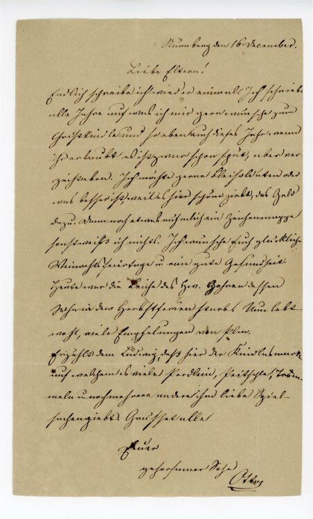 Otto von und zu Aufsess - Brief an seine Eltern - 16.12.1835?
