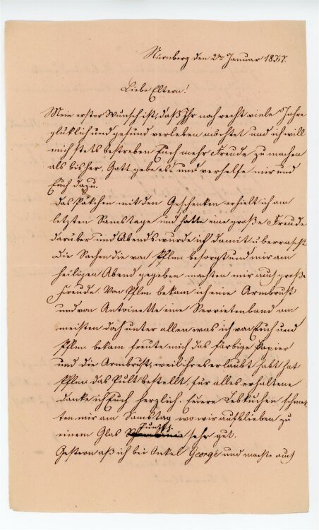 Otto von und zu Aufsess - Brief an seine Eltern - 2.1.1837