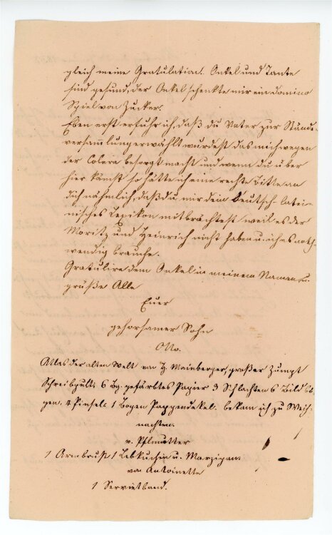 Otto von und zu Aufsess - Brief an seine Eltern - 2.1.1837