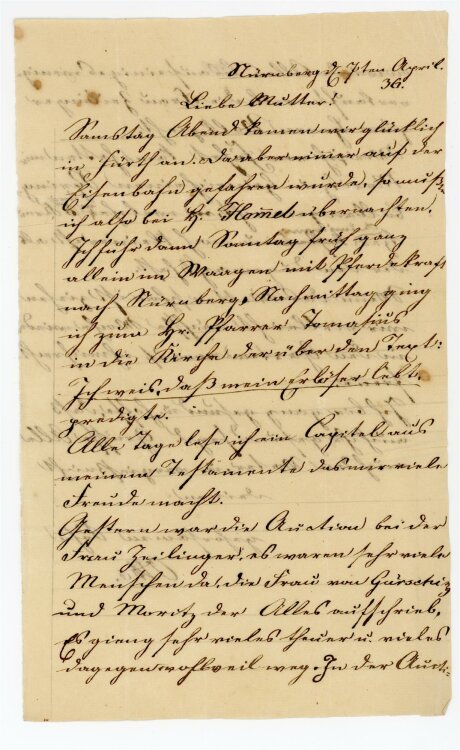 Otto von und zu Aufsess - Brief an Charlotte von und zu Aufsess - 7.4.1836