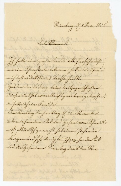Otto von und zu Aufsess - Brief an Charlotte von und zu Aufsess - 8.11.1835
