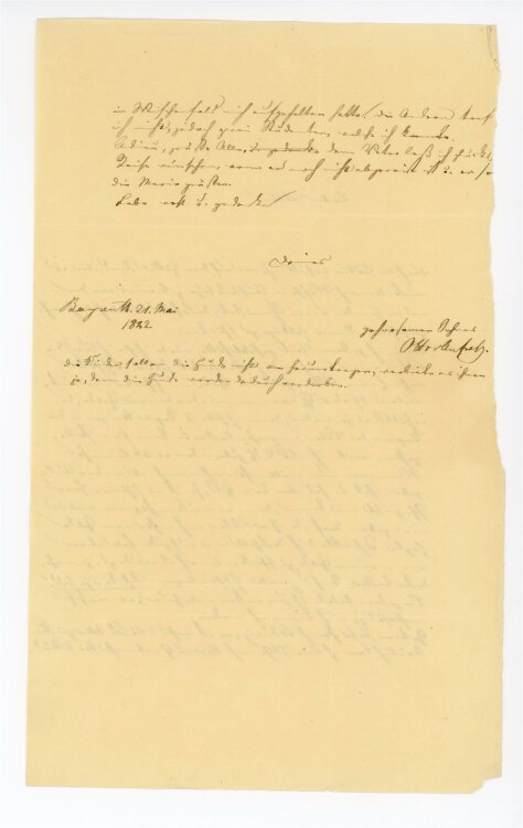Otto von und zu Aufsess - Brief an Charlotte von und zu Aufsess - 21.5.1842