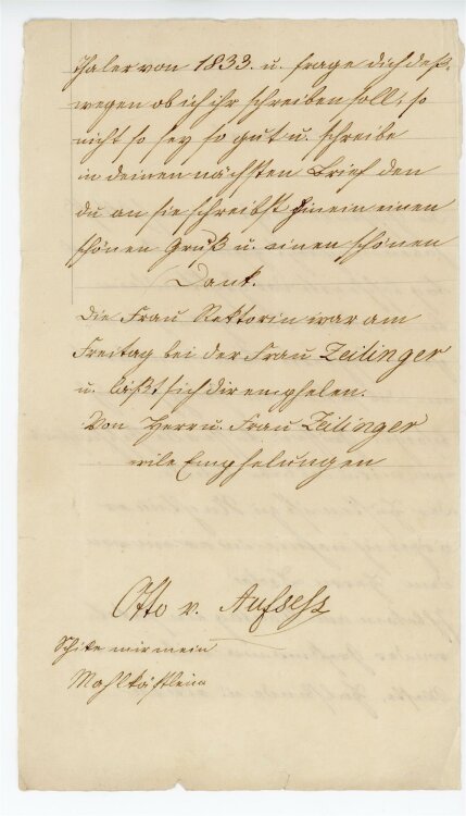 Otto von und zu Aufsess - Brief an Charlotte von und zu Aufsess - 28.12.1834