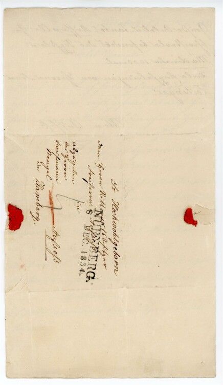 Otto von und zu Aufsess - Brief an seine Eltern - 6.12.1834