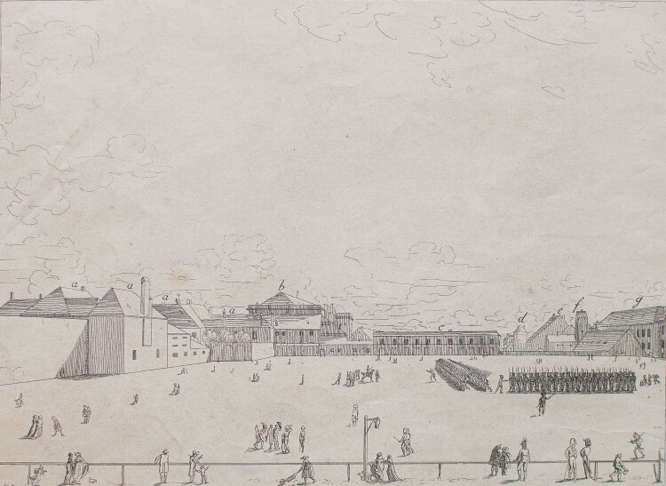 Ferdinand Bollinger - Ansicht Max Joseph Platz München - Radierung - 1820