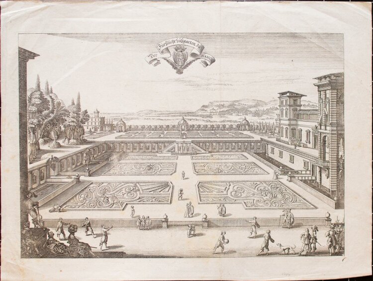 Matthäus Merian - Ansicht Lustgarten Nancy - Kupferstich - 1650