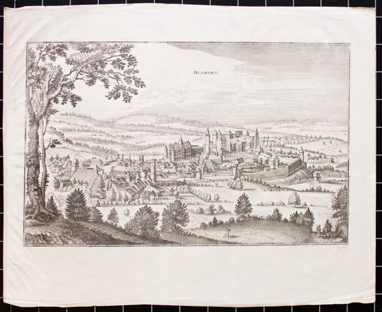 Matthäus Merian - Stadtansicht Blamont - Kupferstich - 1643