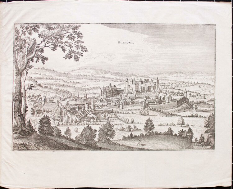 Matthäus Merian - Stadtansicht Blamont - Kupferstich - 1643