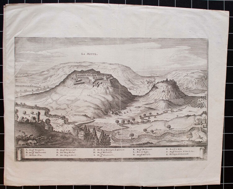 Matthäus Merian - Stadtansicht La Motte - Kupferstich - 1645