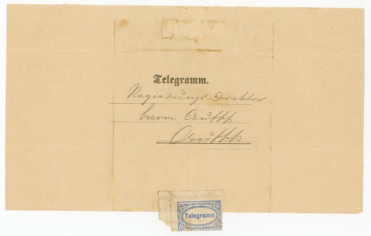 Telegramm Empfang (Aufsess) - aus Reuth Erb. (24.08.) - 24.08.1902