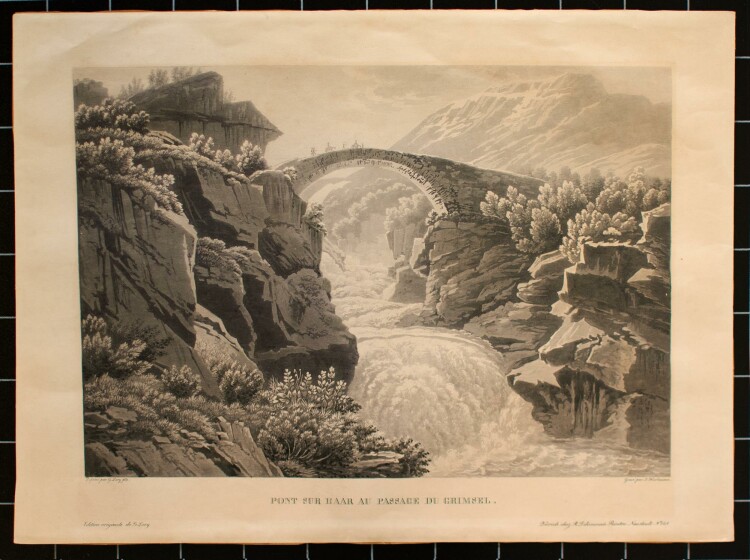 Johann Hürlimann - Brücke über die Aare, Schweiz - Aquatinta - nach 1822