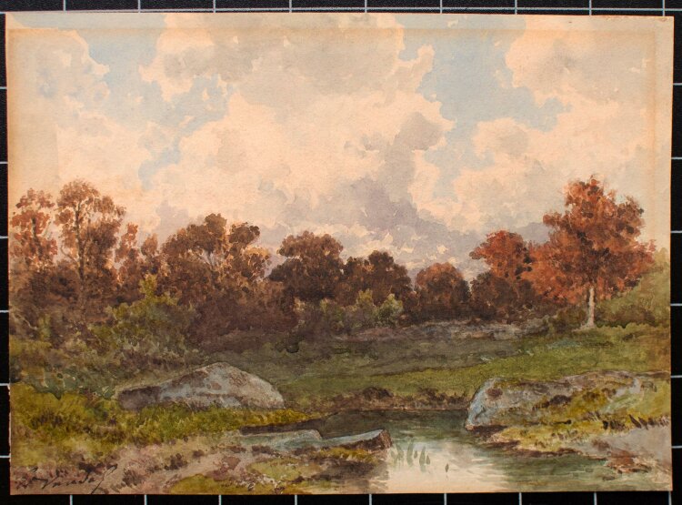unleserlich signiert - Waldlandschaft - Aquarell - 1890