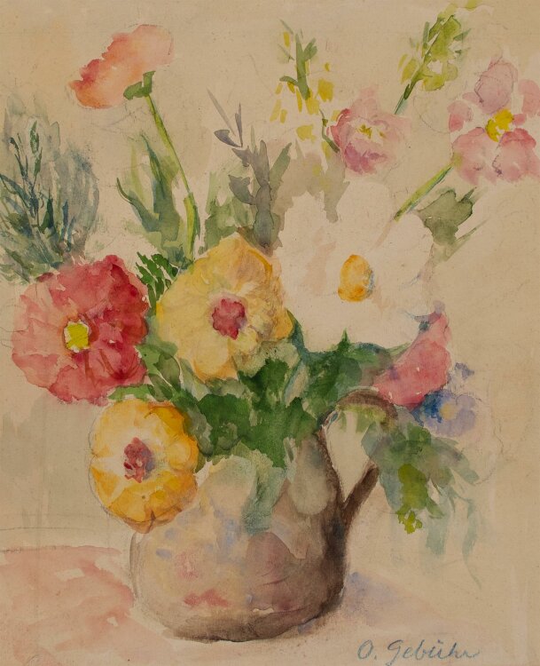 Otto Gebühr - Blumenstillleben - Aquarell - o.J.