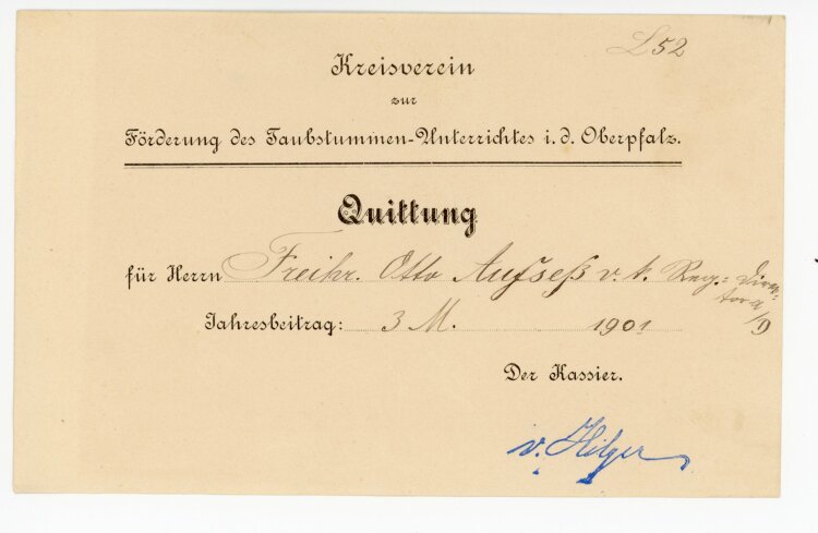 Rechnung -  von Aufsess (Oberpfalz) - 03.05.1901
