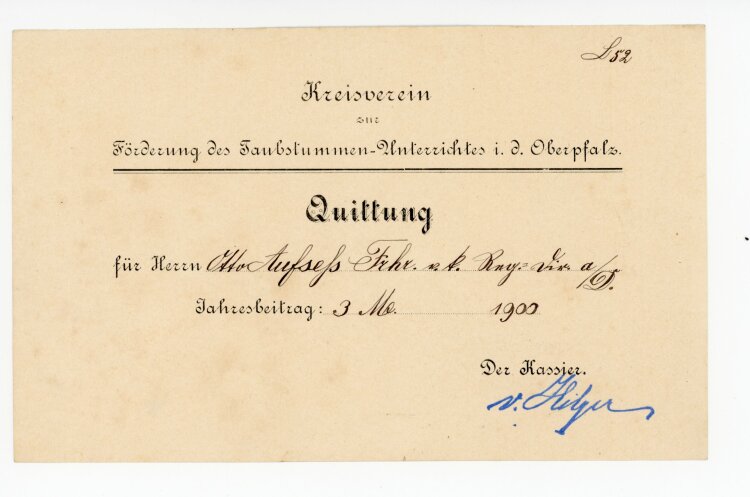 Rechnung -  von Aufsess (Oberpfalz) - 03.03.1900