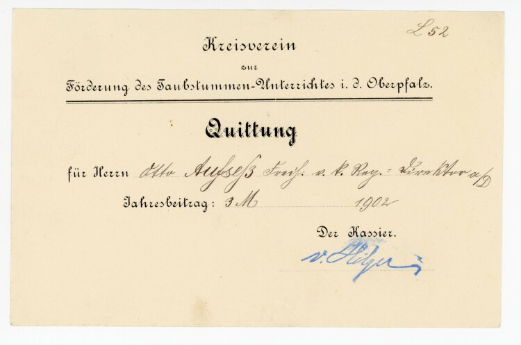 Rechnung - von Aufsess (Regensburg) - 1902