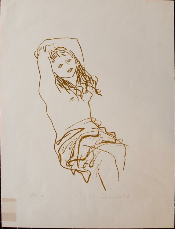Walter Arnold - Sitzendes Mädchen - Lithografie - 1967