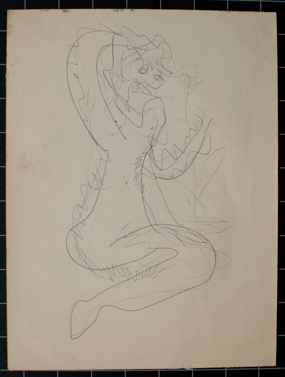 Unbekannt - Frauenfigur - Bleistiftzeichnung - o.J.