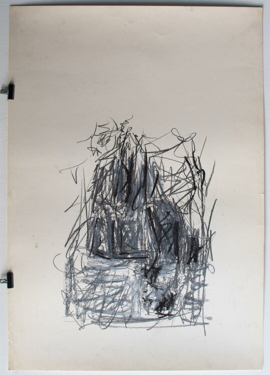 Christian Lindow - Buchabstraktion - Kohlezeichnung - 1982
