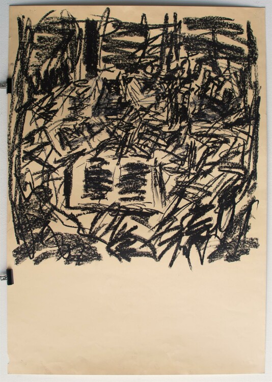 Christian Lindow - Buchabstraktion (Umschlag) - Kohlezeichnung - 1982