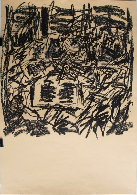 Christian Lindow - Buchabstraktion (Umschlag) - Kohlezeichnung - 1982