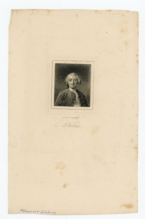 James Hopwood - Bildnis des Claude Adrien Helvétius - Kupferstich - o.J.