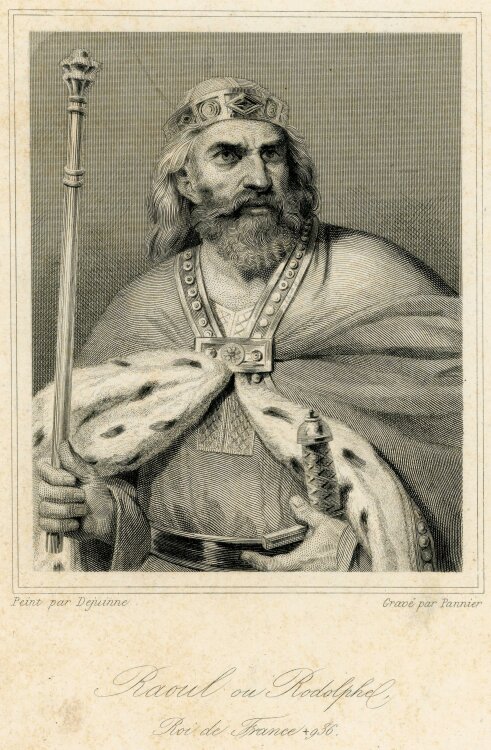 Jacques Etienne Pannier - Bildnis des Raoul ou Rodolphel - Stahlstich - o.J.