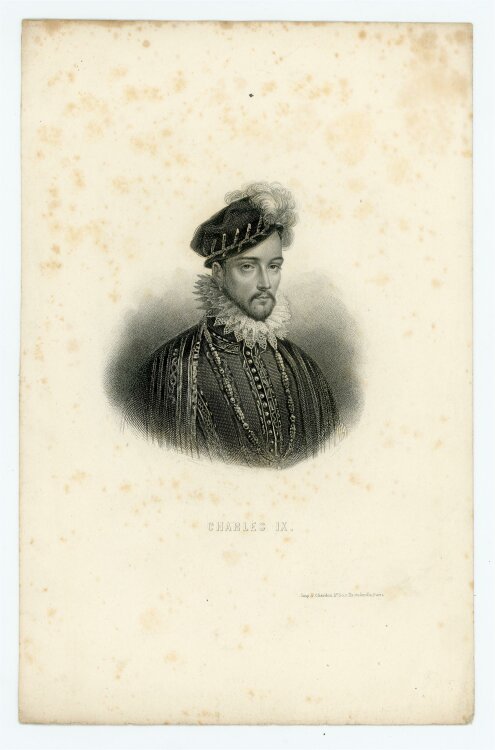 unbekannt - Bildnis des Charles IX. - Stahlstich - o.J.