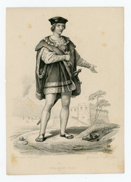 unbekannt - Bildnis des Charles VIII. - Stahlstich - o.J.