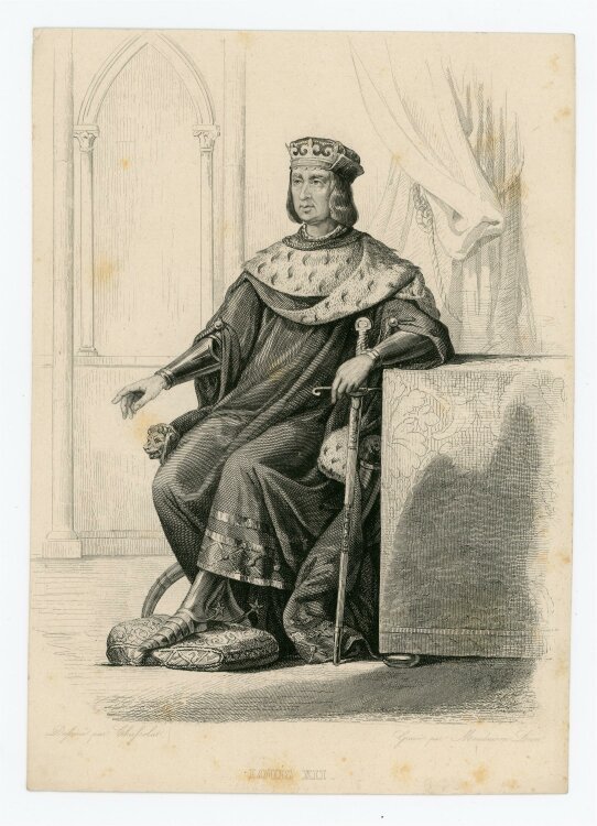Léon Mauduison - Bildnis des Louis XII. - Stahlstich - o.J.