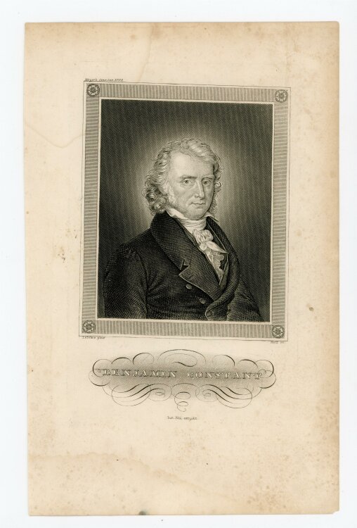 Nikolaus Hoff - Bildnis des Benjamin Constan - Stahlstich - o.J.