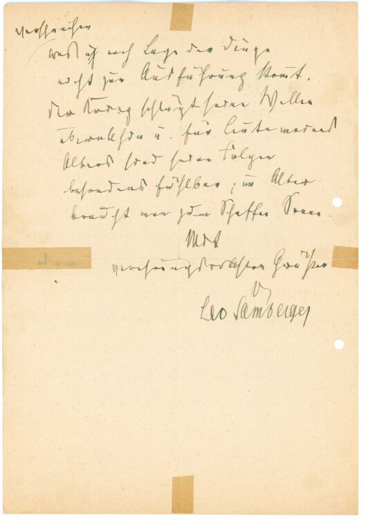 Brief von Leo Samberger an Herrn Munch - 10.11.1945