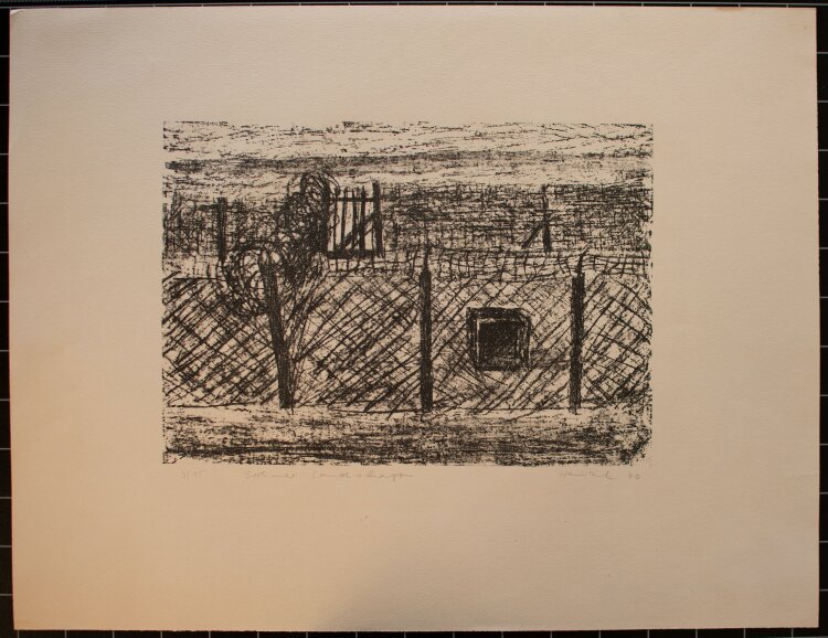 Friedrich Henkel - "Berliner Landschaft" / Grenzanlagen am Pariser Platz - Lithographie - 1966