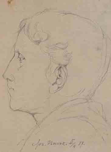 Johannes Hanse - Männliches Porträt - Bleistiftzeichnung - 1887