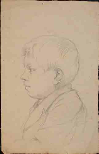 Johannes Hanse - Kinderportrait - Bleistiftzeichnung - um 1880
