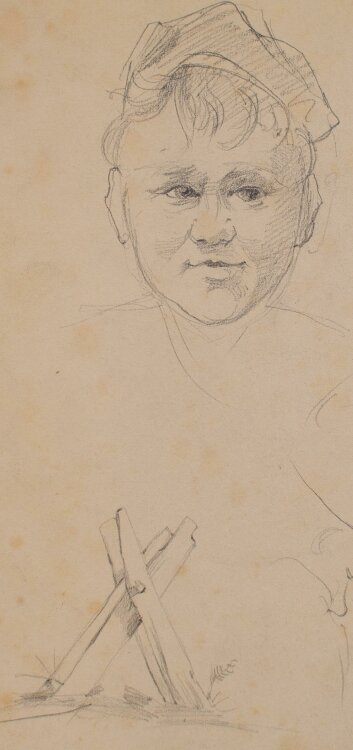 Johannes Hanse - Männerporträt mit Hut - Bleistiftzeichnung - um 1880