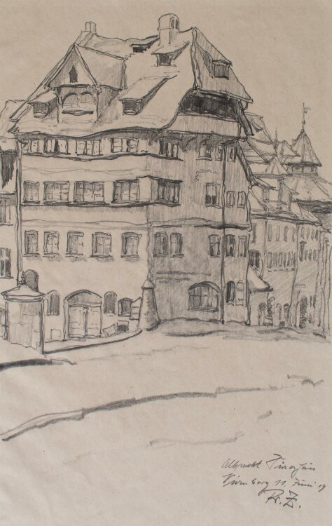 Fritz Zalisz - Albrecht-Dürer-Haus, Nürnberg - Bleistift - 1919