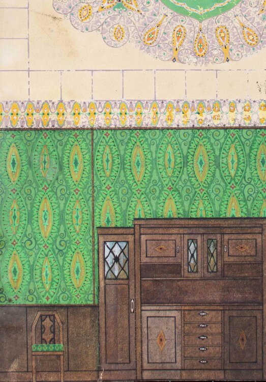 Gustav Kastner - Entwurf für einen (Wohn-)Zimmer. - Malerei, Illustration, Entwurf - um 1920