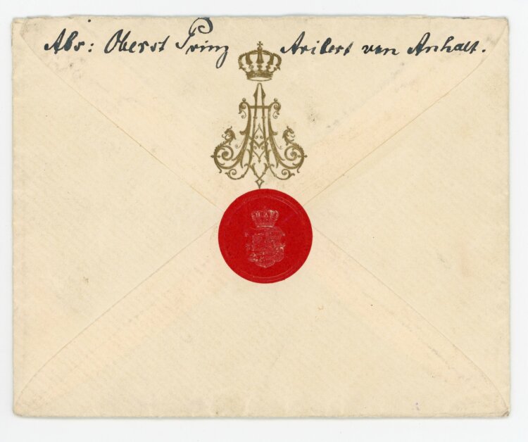 Brief (Feldpost) von Prinz Aribert von Anhalt an Wilhelm Danz - 10.4.1915