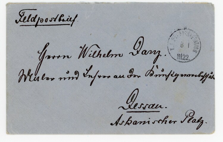 Brief (Feldpost) von Prinz Aribert von Anhalt an Wilhelm Danz - 7.1.1915