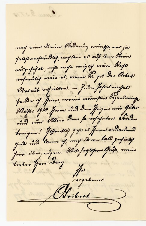 Brief (Feldpost) von Prinz Aribert von Anhalt an Wilhelm Danz - 2.1.1918
