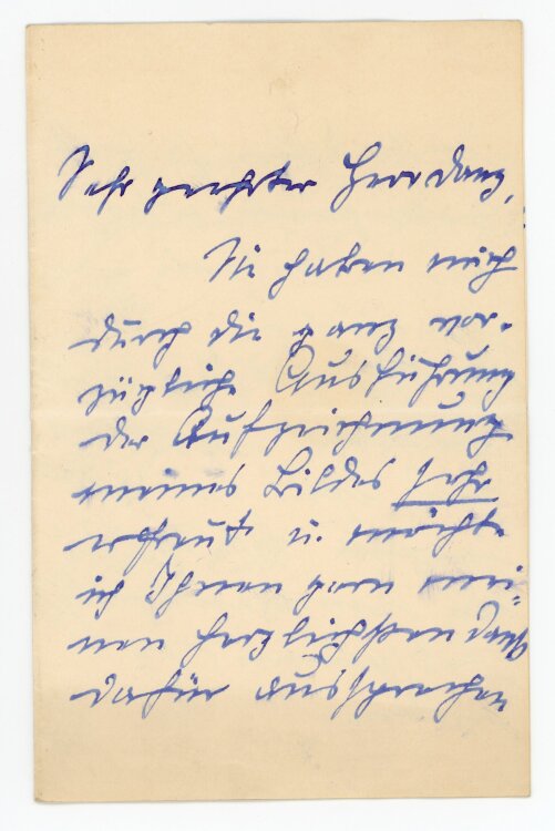 Brief (Feldpost) von Prinz Aribert von Anhalt an Wilhelm Danz - 26.3.191?