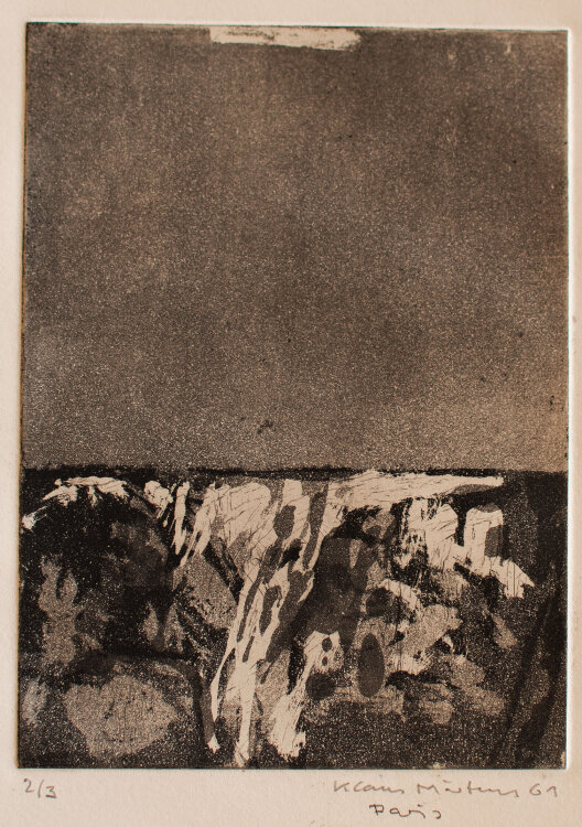 Klaus Märtens - Steilküste - Aquatintaradierung - 1961