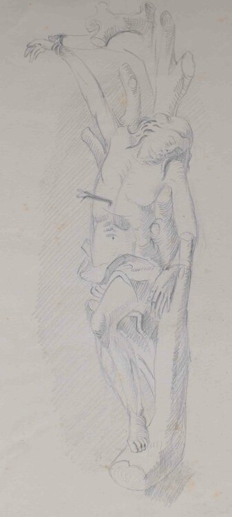 Unbekannt - Jesus am Baum - Bleistiftzeichnung - o.J.