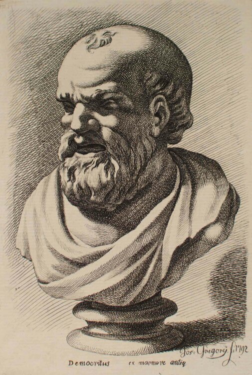 Josef Gregory - Democritus (ex marmore antiq) - Radierung...