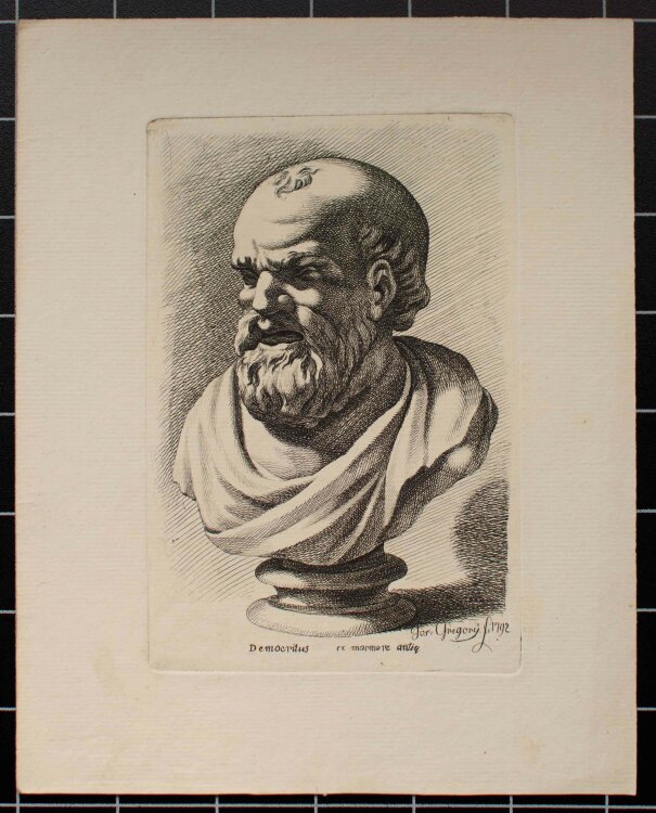 Josef Gregory - Democritus (ex marmore antiq) - Radierung...