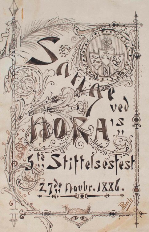 Berle - Sange ved Noras 5te Stittelsesfest (Lieder zum 5. Stiftungstag von Nora) - Zeichnung - 1886